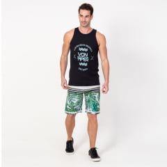 Bermuda Boardshort Stripes Flowers and Palm Bermuda Boardshort Stripes Flowers and Palm